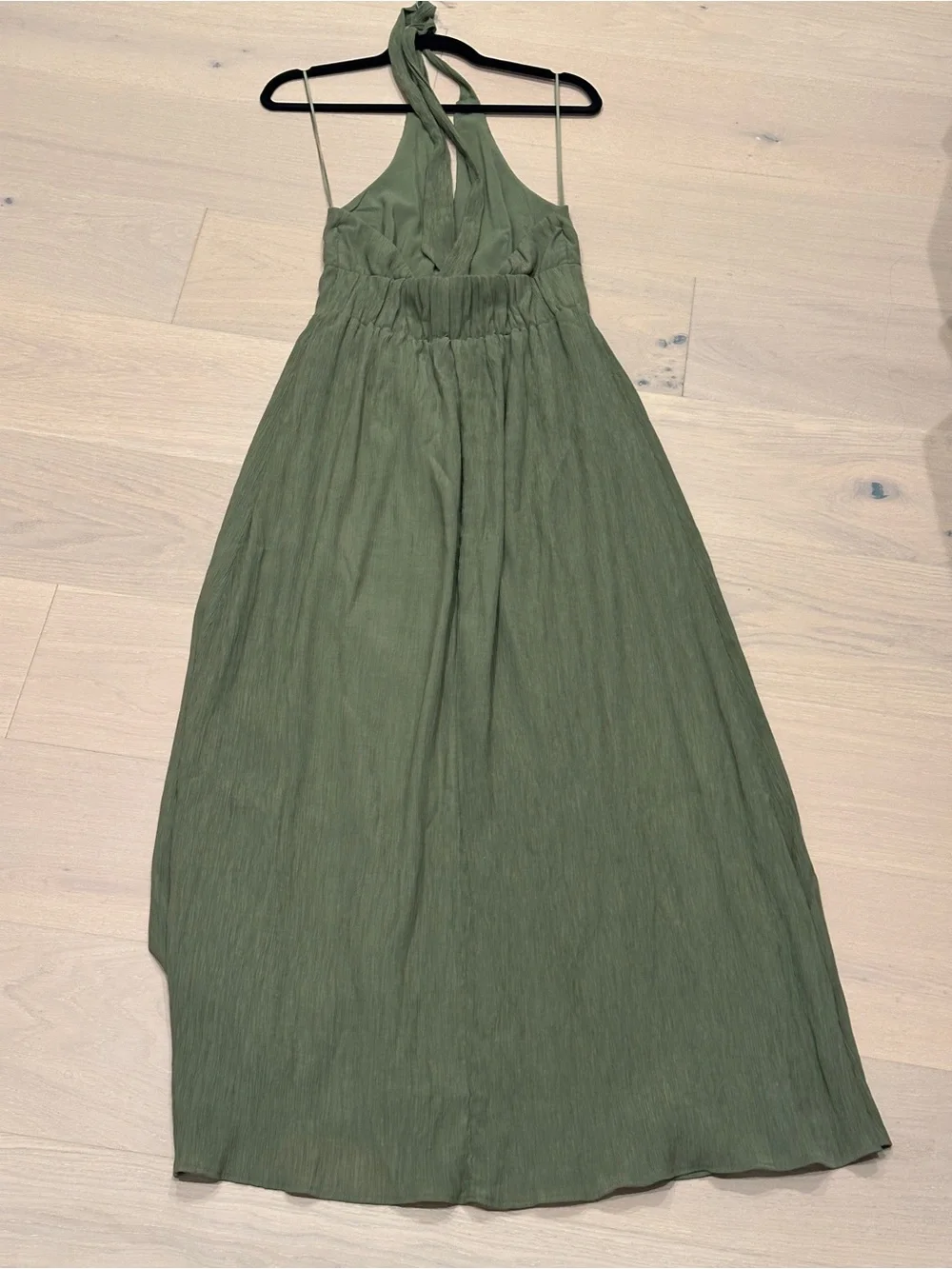 Abercrombie Plunge Halter Maxi Dress in Green
